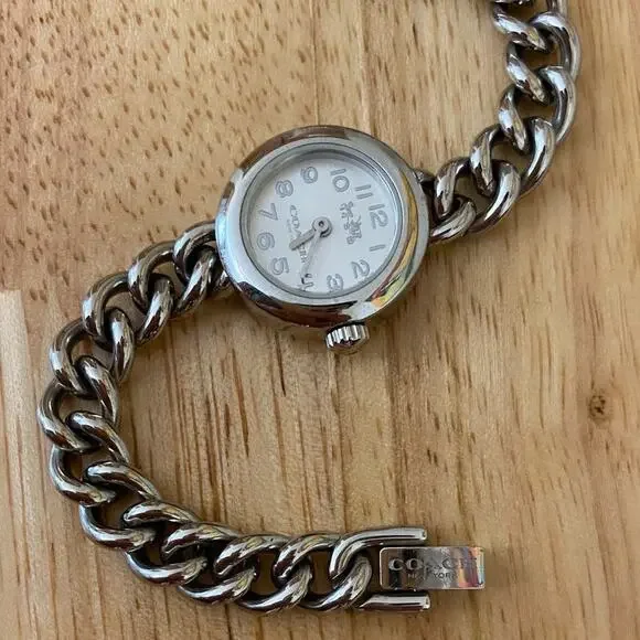 Coach Silver Stainless Steel Link Chain Watch Bracelet - Picture 3 of 11